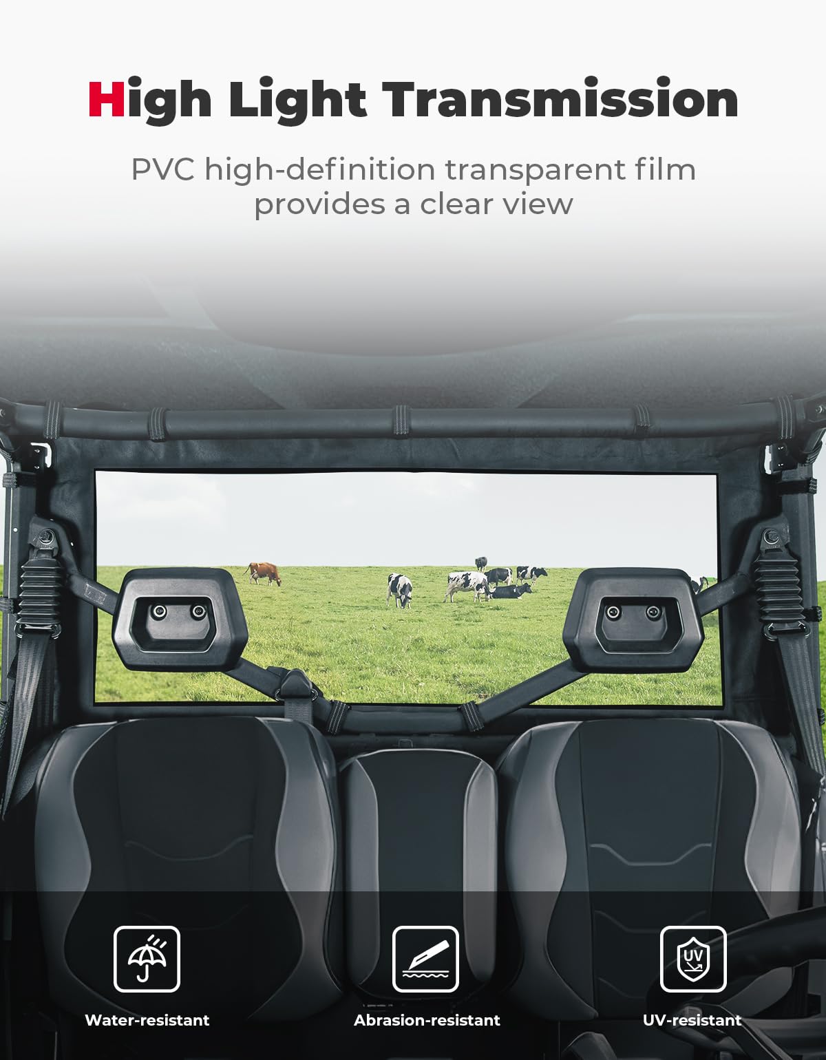 Kemimoto Can-Am Defender Soft Rear Windshield