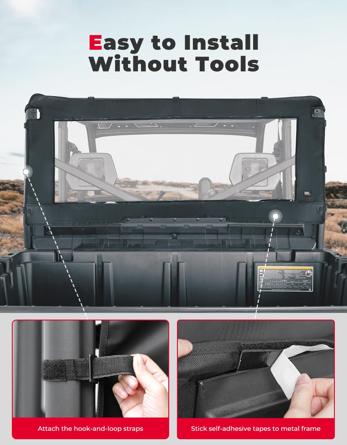Kemimoto Can-Am Defender Soft Rear Windshield