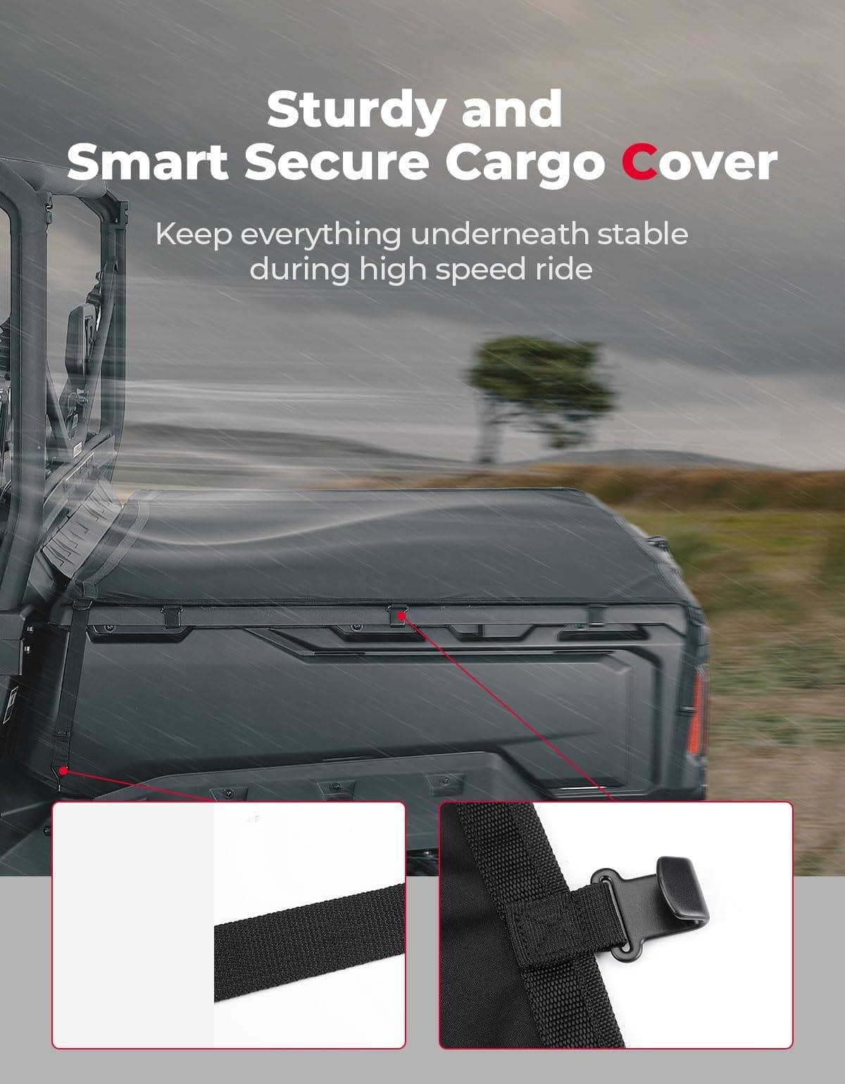 Kemimoto Can-Am Defender/Ranger Stretchable Cargo Bed Net
