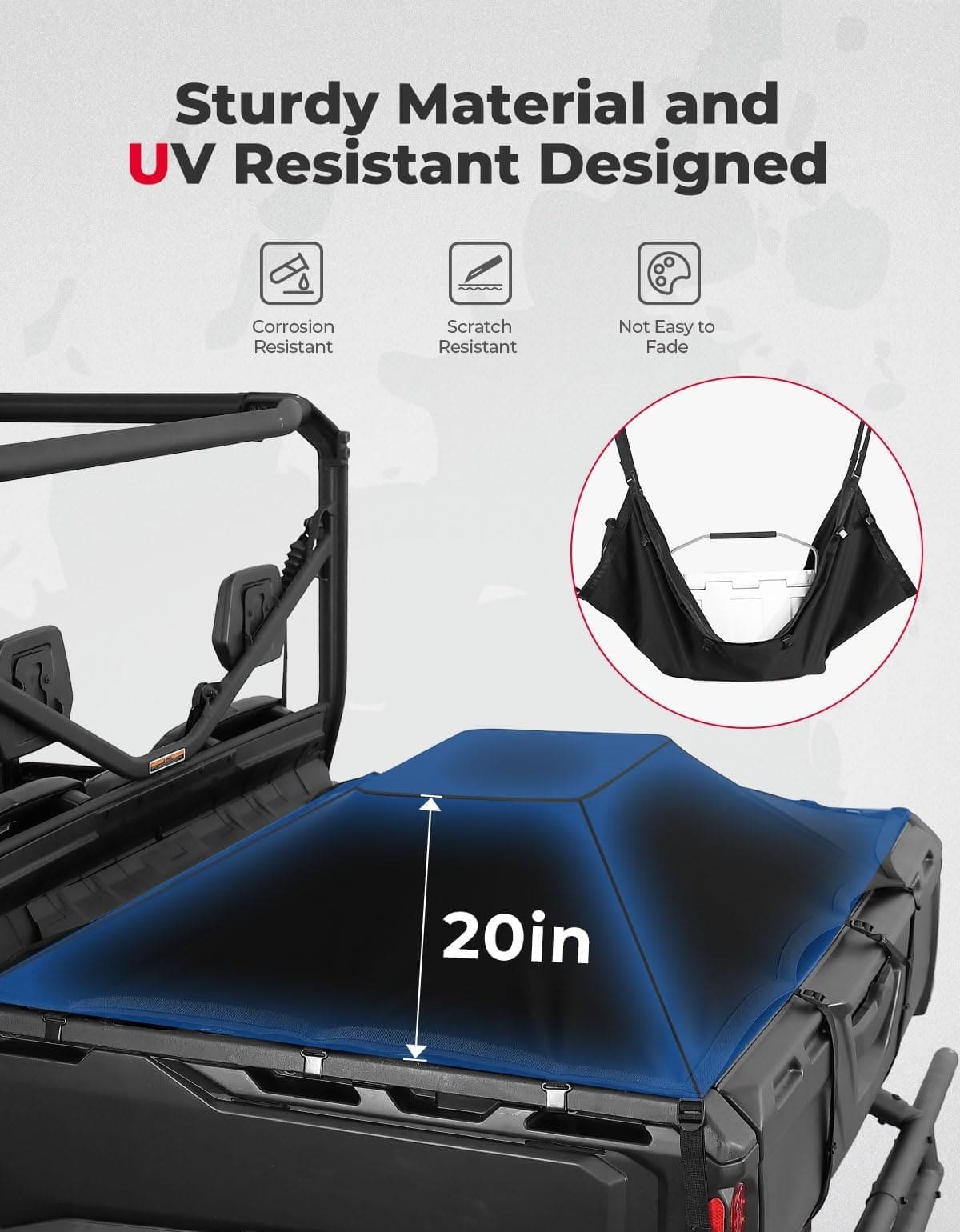Kemimoto Can-Am Defender/Ranger Stretchable Cargo Bed Net
