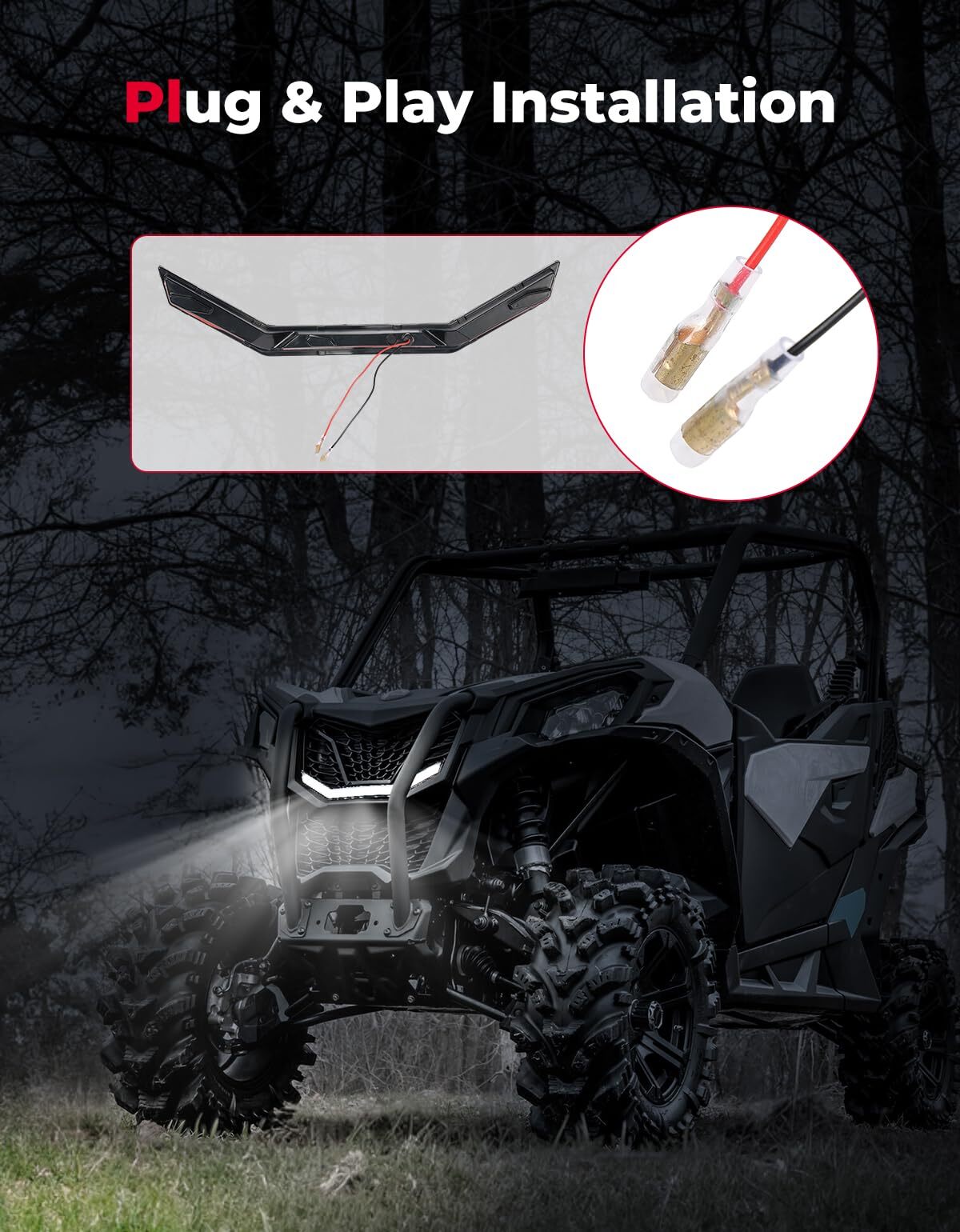 Kemimoto Can-Am Maverick Trail/Sport Front Grille Light LED Accent Light