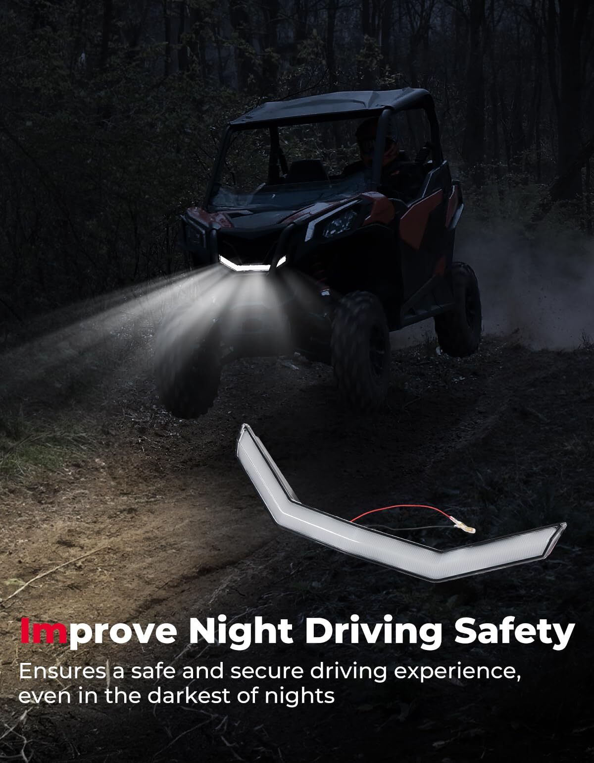 Kemimoto Can-Am Maverick Trail/Sport Front Grille Light LED Accent Light