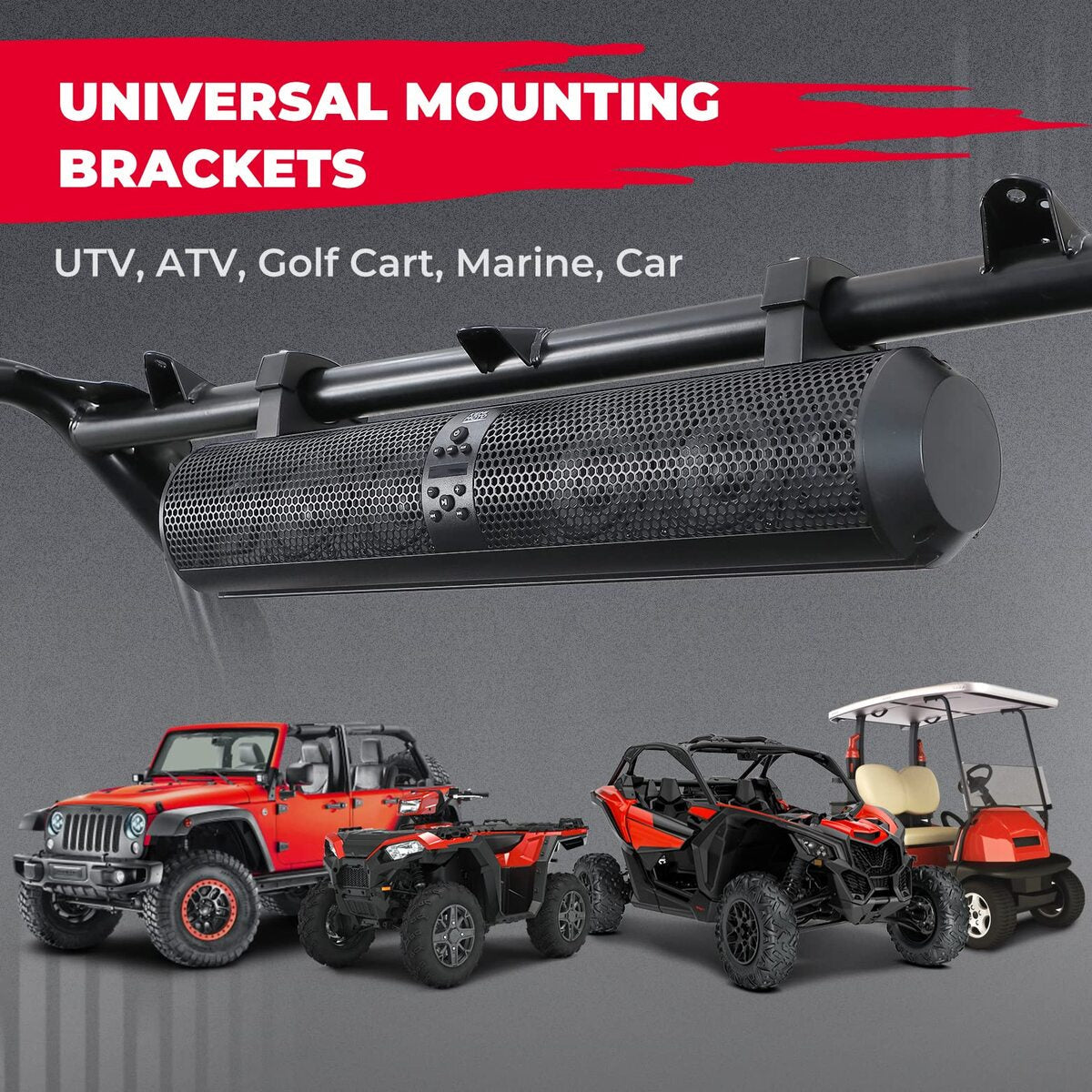 Kemimoto 6 Speaker UTV Bluetooth Sound Bar