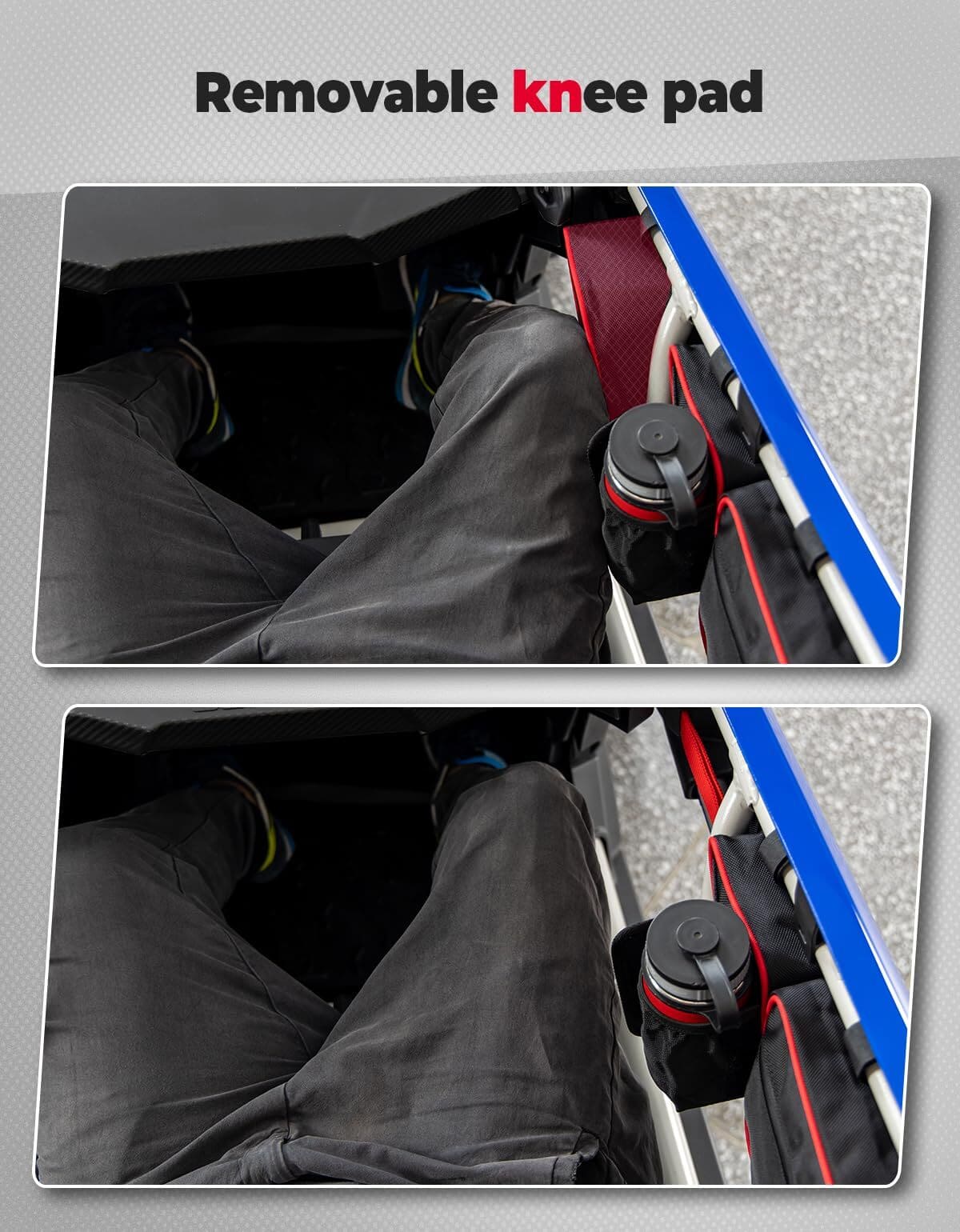 Kemimoto Can-Am Maverick X3 Door Bags with Removable Knee Pads Red
