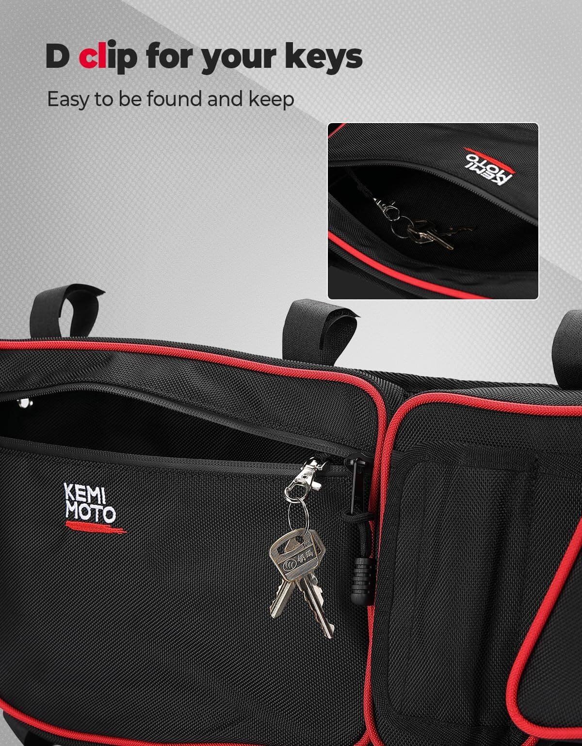 Kemimoto Can-Am Maverick X3 Door Bags with Removable Knee Pads Red