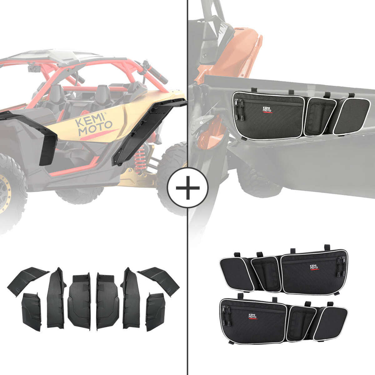 Kemimoto Can-Am Maverick X3 Extended Fender Flares & Door Bags