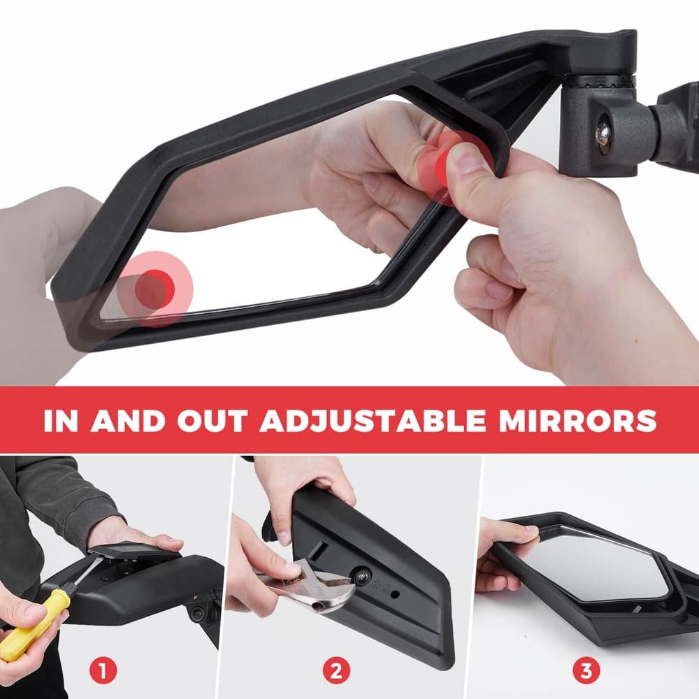 Kemimoto Can-Am Maverick X3 Front Door Storage Bags & Side View Mirror