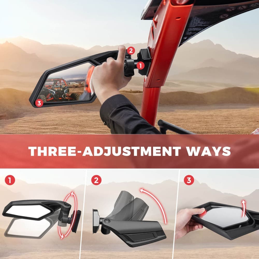 Kemimoto Can-Am Maverick X3 Front Door Storage Bags & Side View Mirror