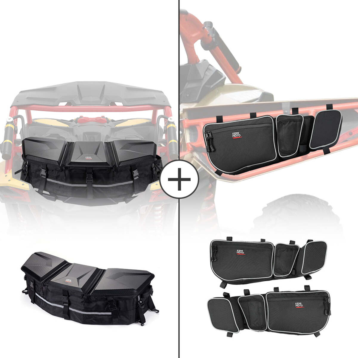 Kemimoto Can-Am Maverick X3 Front & Rear Storage Bags