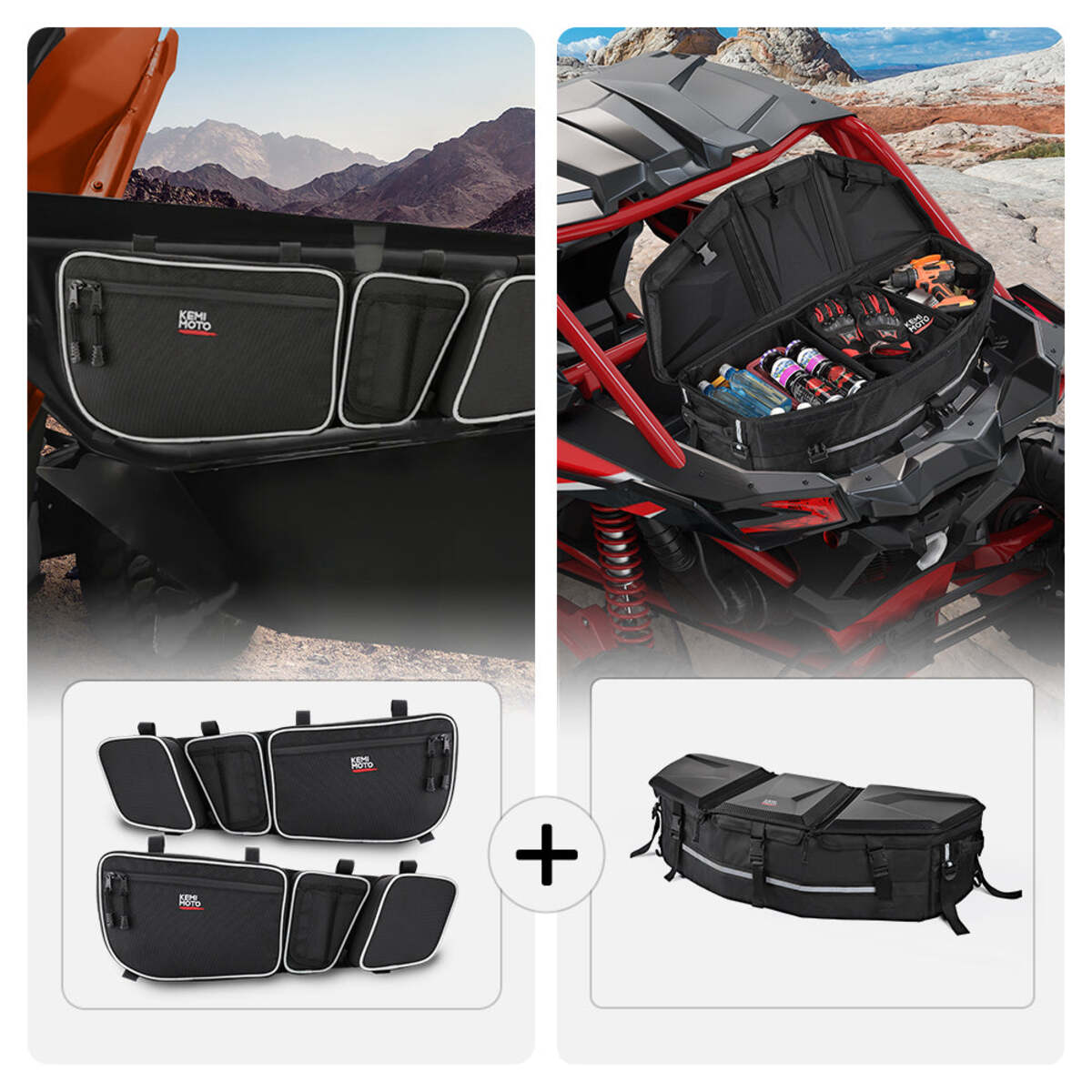 Kemimoto Can-Am Maverick X3 Front & Rear Storage Bags