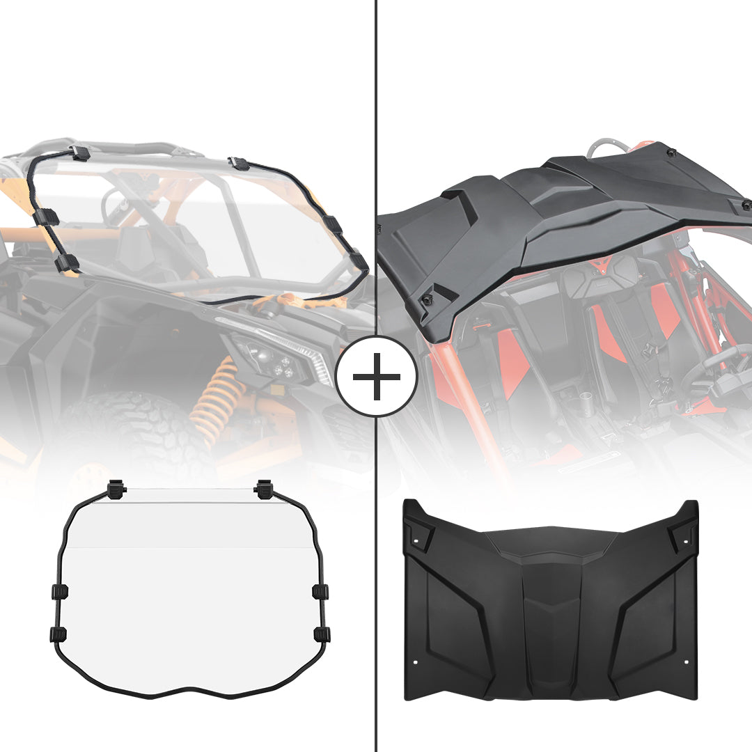 Kemimoto Can-Am Maverick X3 Full Windshield & Hard Roof