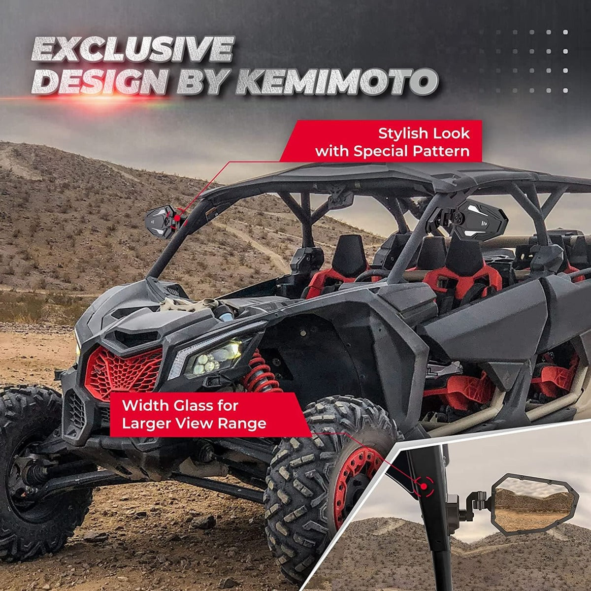 Kemimoto Can-Am Maverick X3/Max Aluminum Side Mirrors