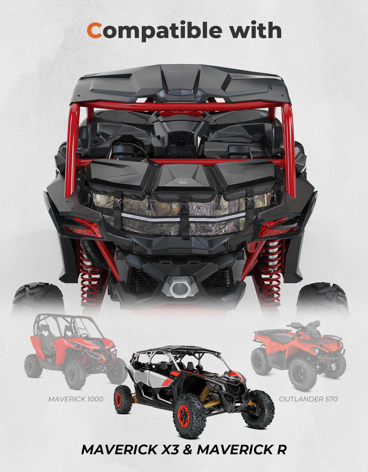 Kemimoto Can-Am Maverick X3/MAX Camo Rear Storage Bag