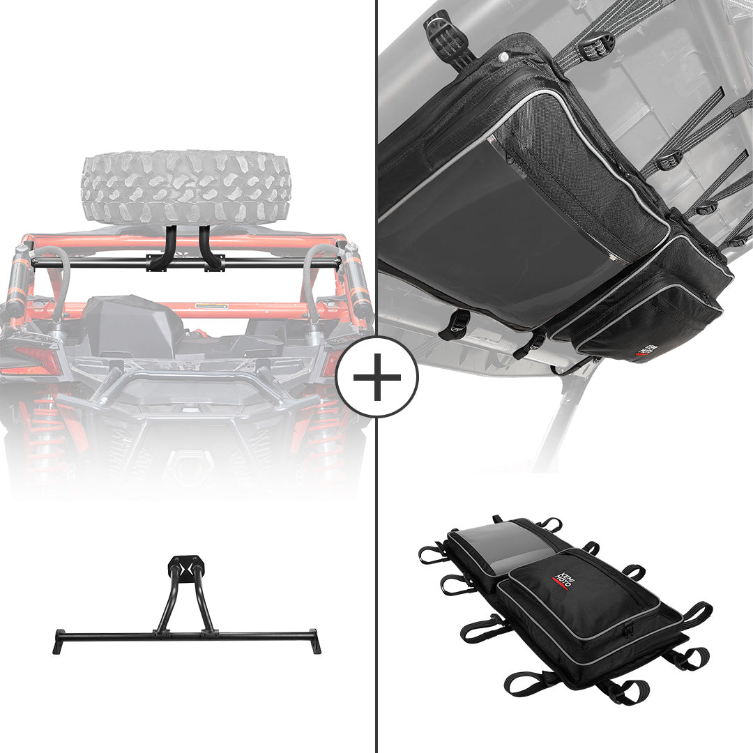 Kemimoto Can-Am Maverick X3 MAX Center Storage Bag & Spare Tire Mount