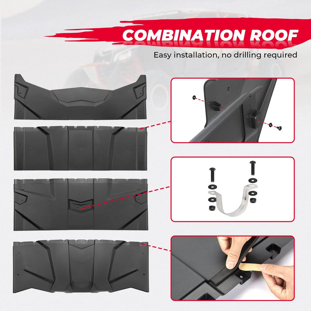 Kemimoto Can-Am Maverick X3 Max 4 Pcs Combination Hard Roof Top