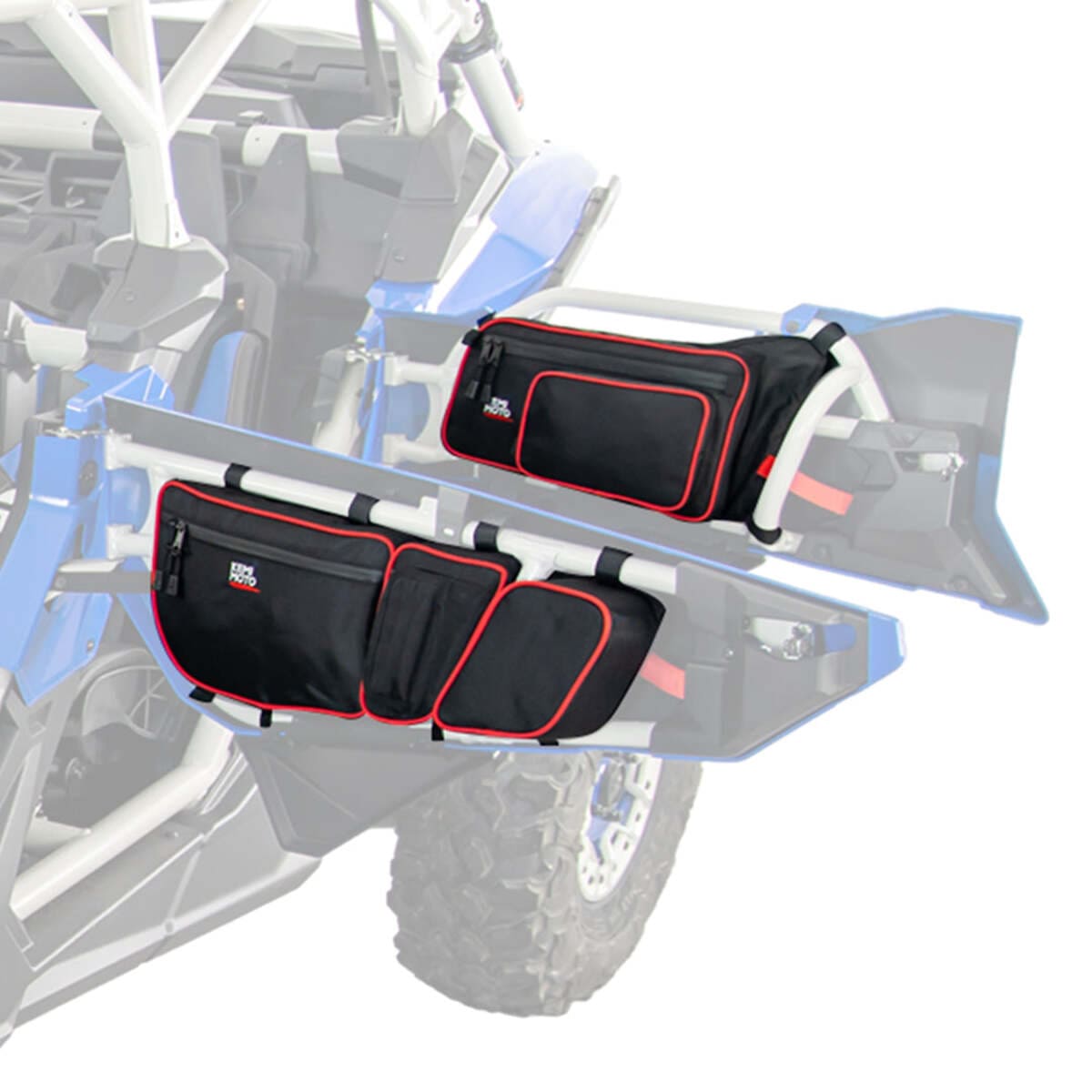 Kemimoto Can-Am Maverick X3 Max Front and Rear Door Bags Red
