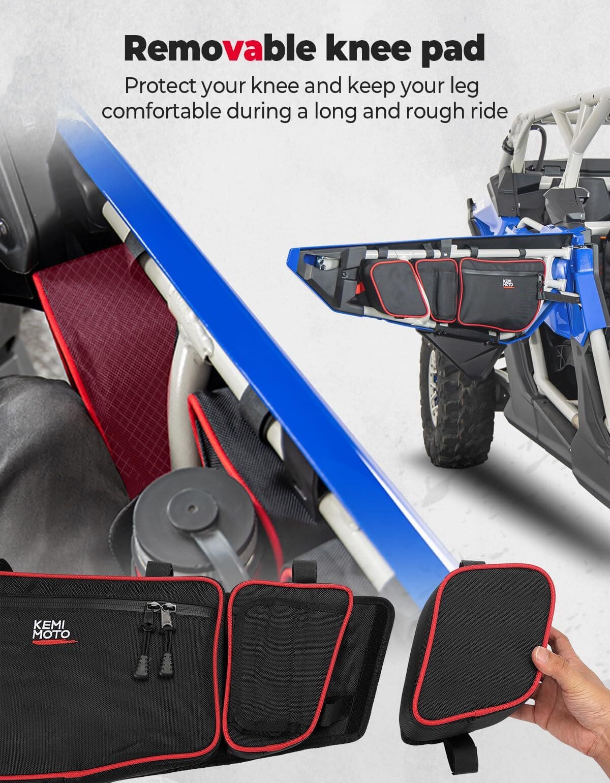 Kemimoto Can-Am Maverick X3 Max Front and Rear Door Bags Red