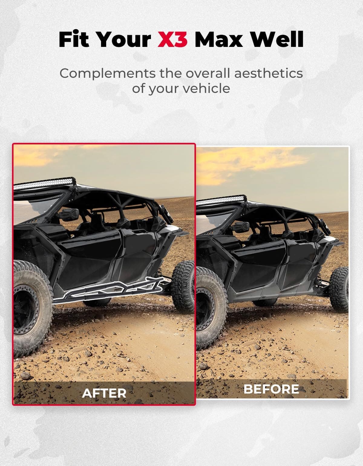 Kemimoto Can-Am Maverick X3 Max I Pair Nerf Bars/Rock Sliders
