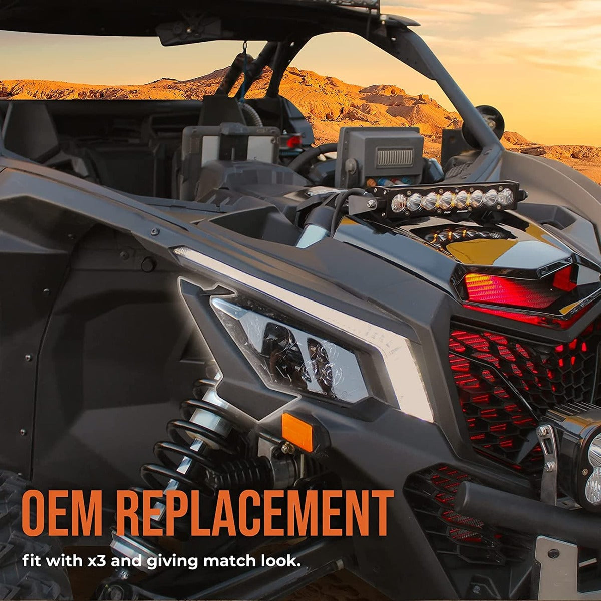 Kemimoto Can-Am Maverick X3/Max Left & Right Front Headlight Cover Trim