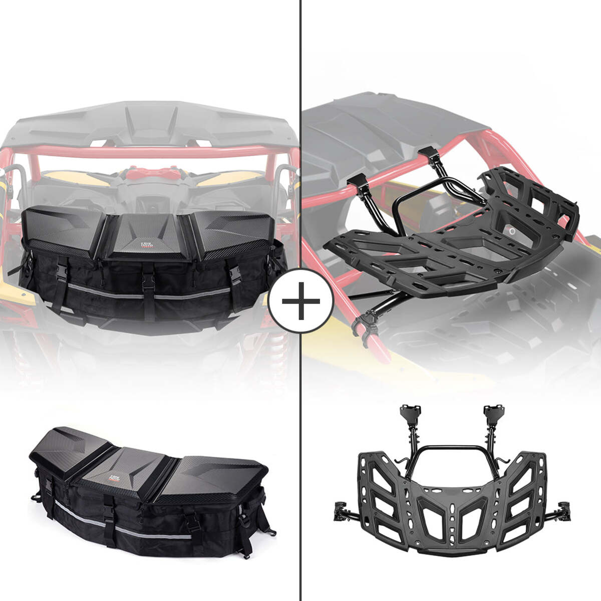 Kemimoto Can-Am Maverick X3/Max Linq Pivoting Rack & Rear Storage Bag