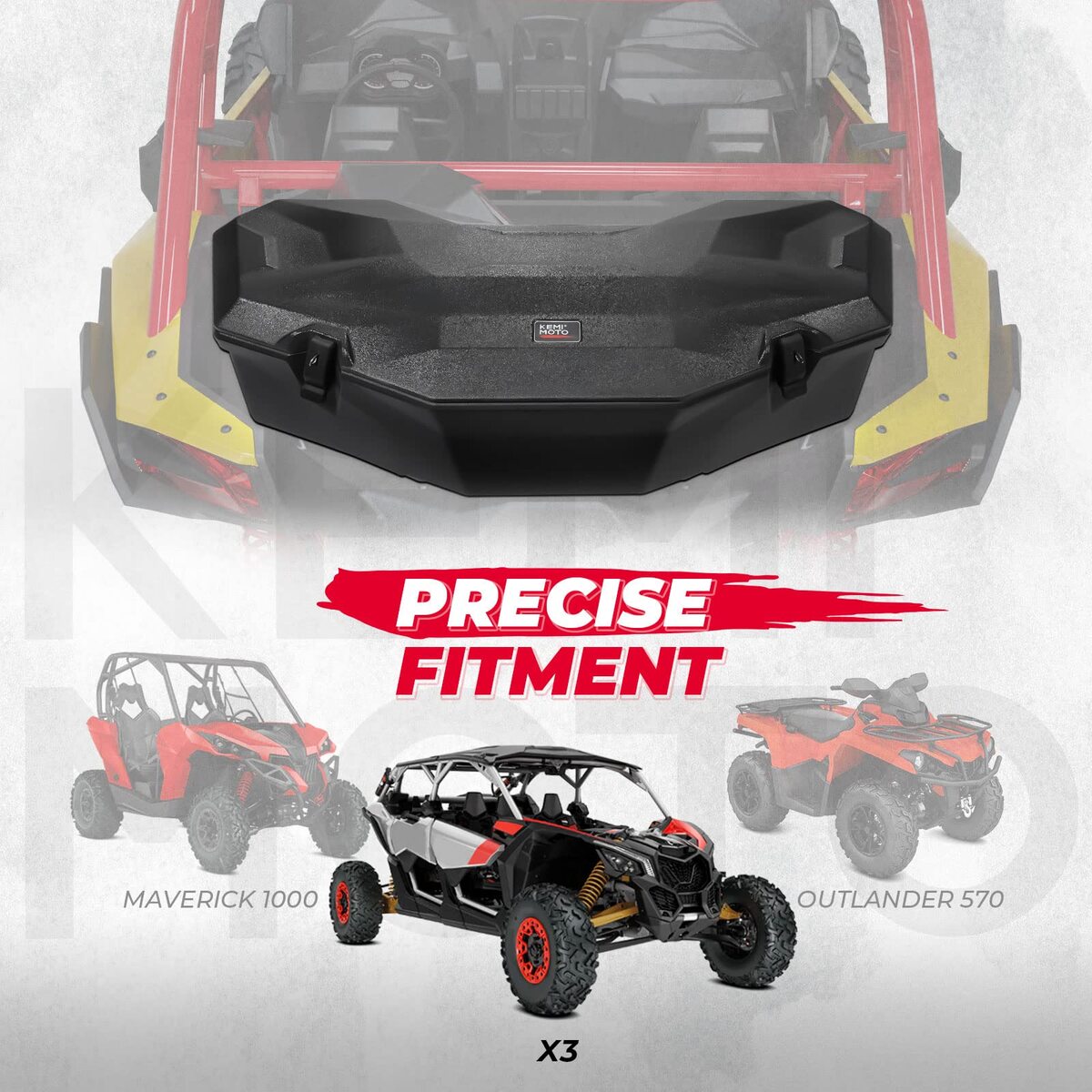 Kemimoto Can-Am Maverick X3/Max Linq Pivoting Rack & Rear Storage Box