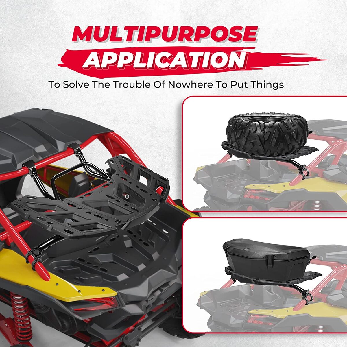 Kemimoto Can-Am Maverick X3/Max Linq Pivoting Rack & Rear Storage Box