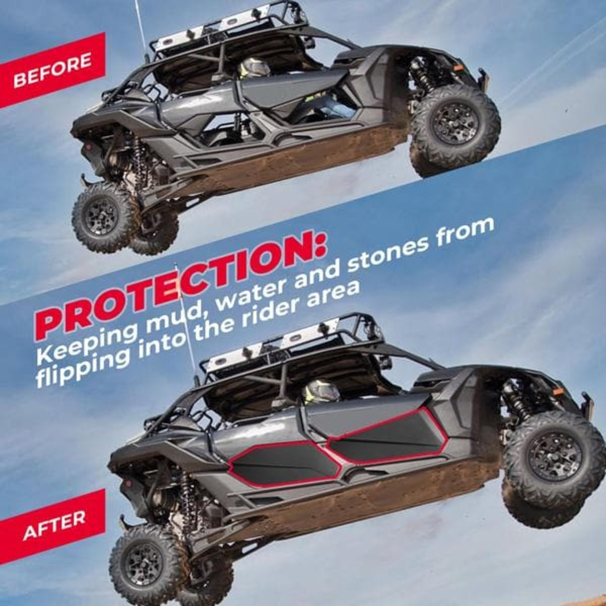 Kemimoto Can-Am Maverick X3 Max Lower Doors Panels Kit & Door Handle