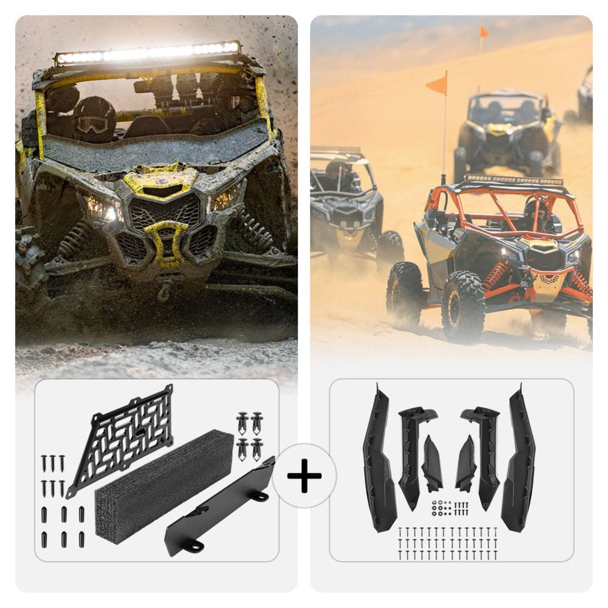 Kemimoto Can-Am Maverick X3 / Max Noise Reduction Kit & Max Mud Fender Flares