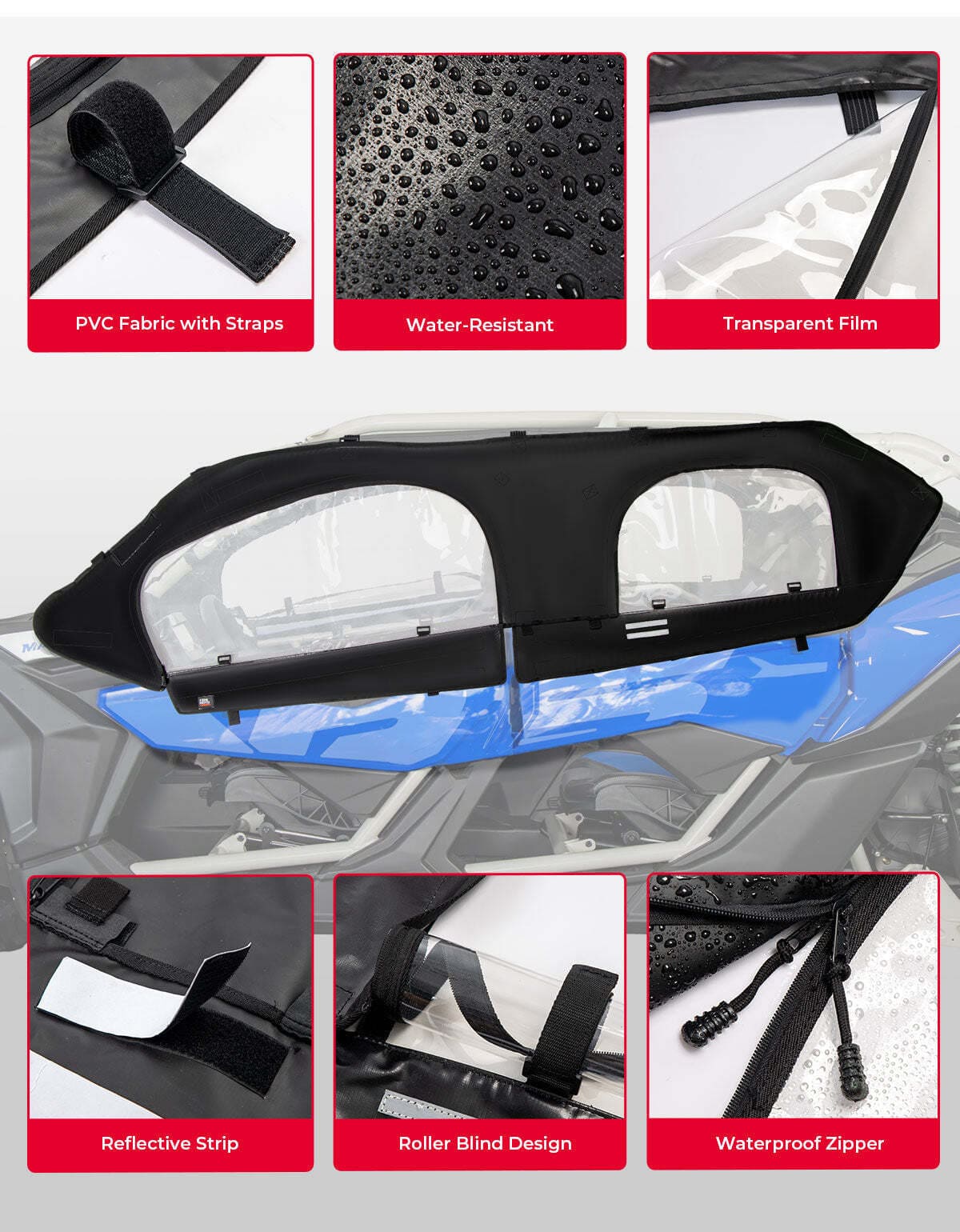 Kemimoto Can-Am Maverick X3 Max Soft Cab Enclosure & Lower Door Inserts