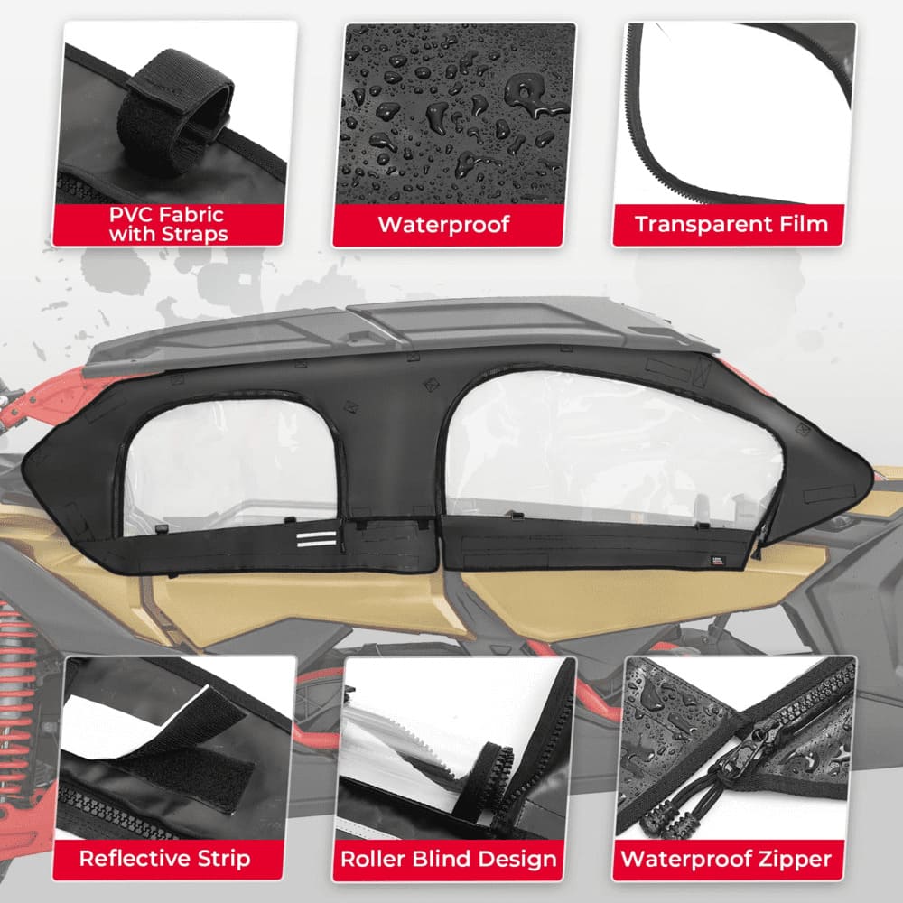 Kemimoto Can-Am Maverick X3 Max Soft Cab Enclosure Upper Doors