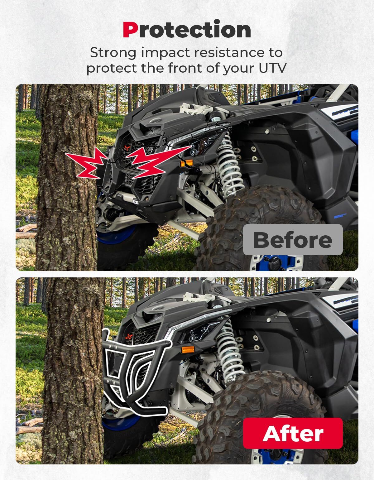 Kemimoto Can-Am Maverick X3 / MAX Spotlight Ready Front Bumper
