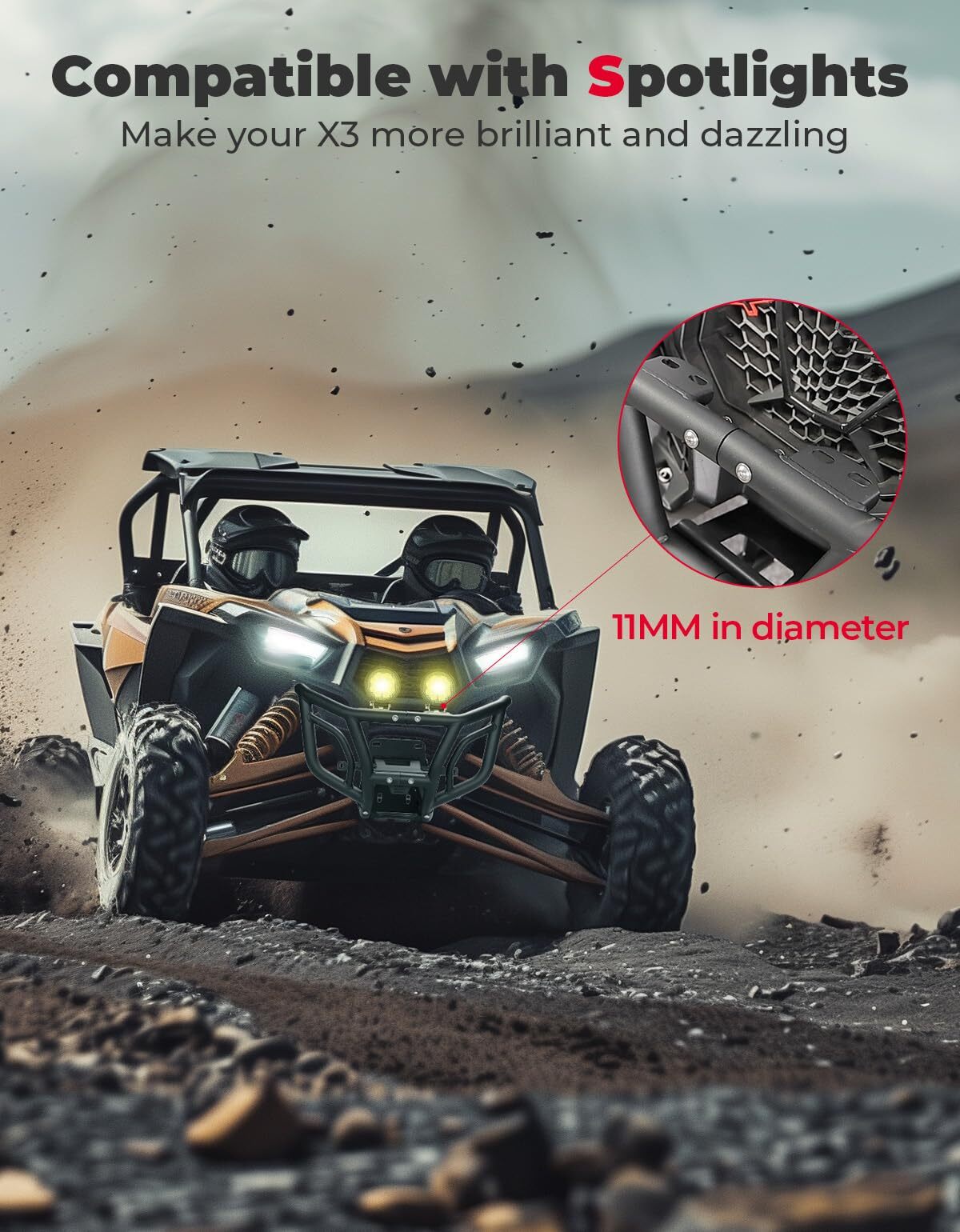 Kemimoto Can-Am Maverick X3 / MAX Spotlight Ready Front Bumper