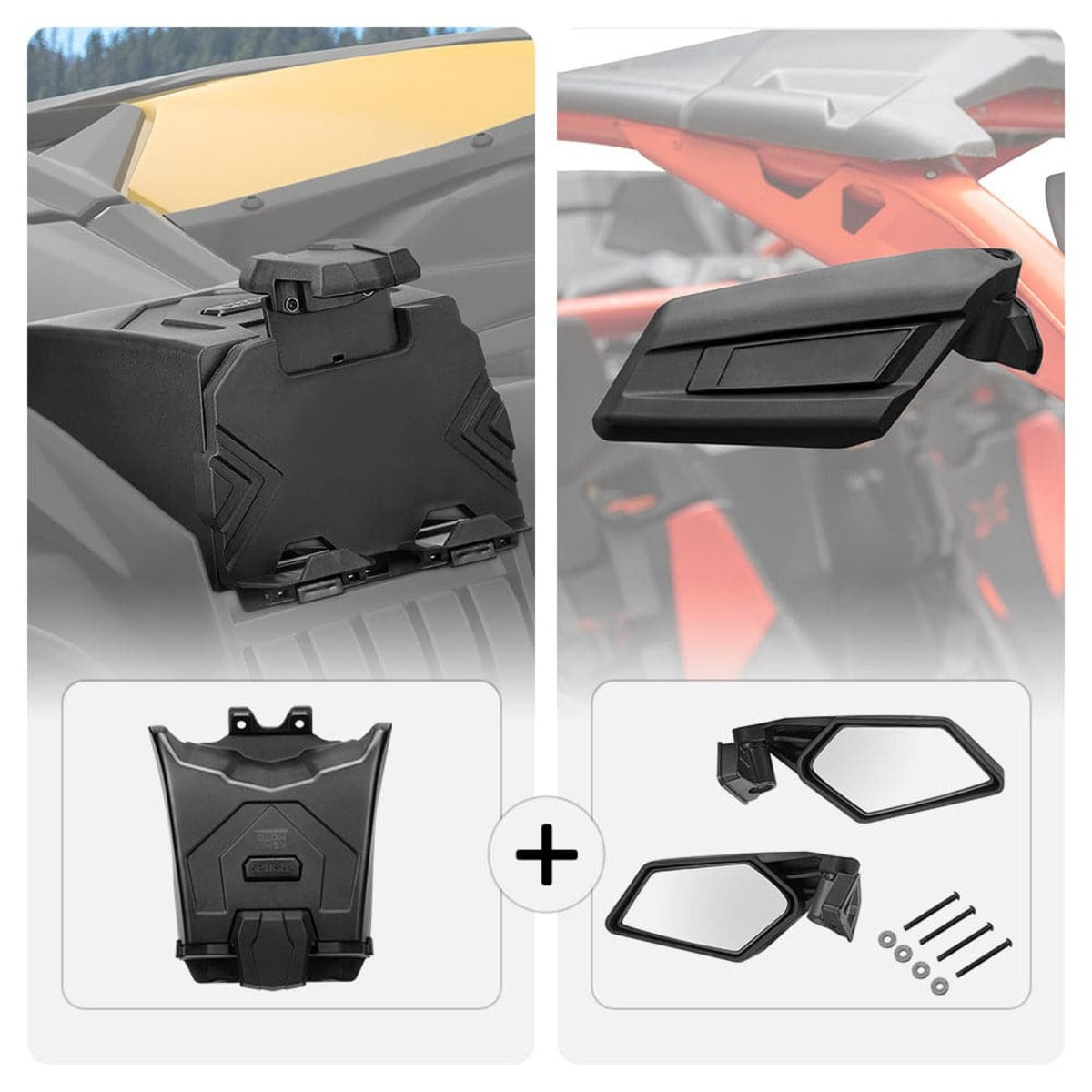 Kemimoto Can-Am Maverick X3/Max Tablet Holder & Side view Mirrors