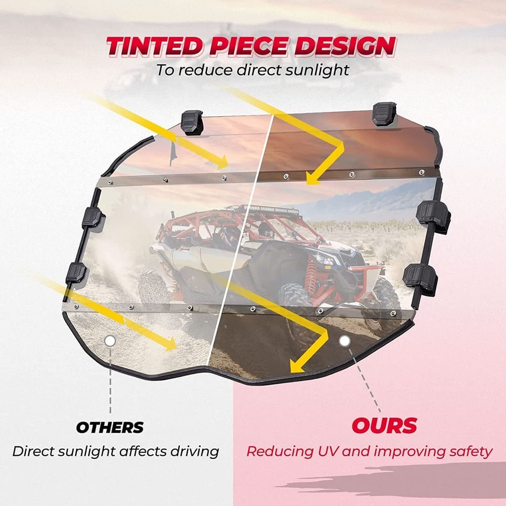 Kemimoto Can-Am Maverick X3/MAX Tinted Full Windshield