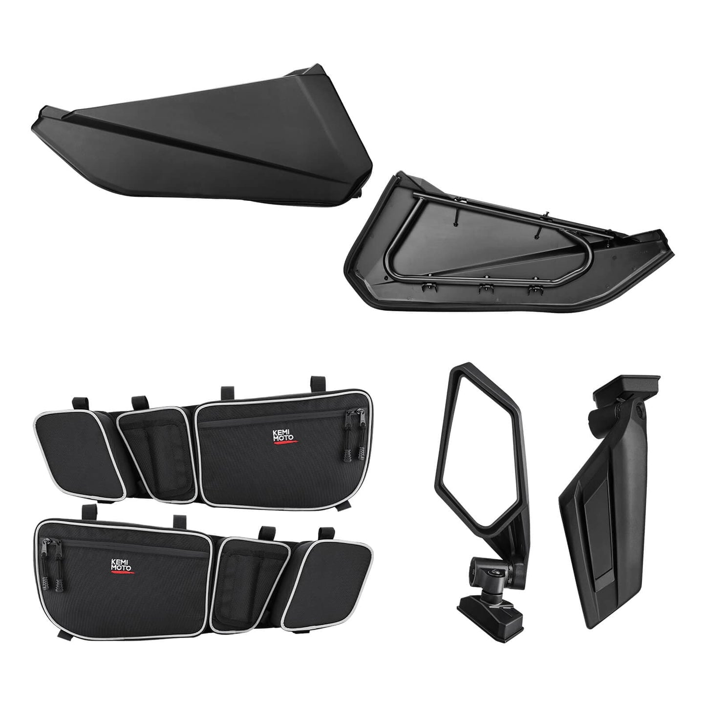 Kemimoto Can-Am Maverick X3/MAX Turbo R Door/Door Bags / Rear Side Mirror Combo