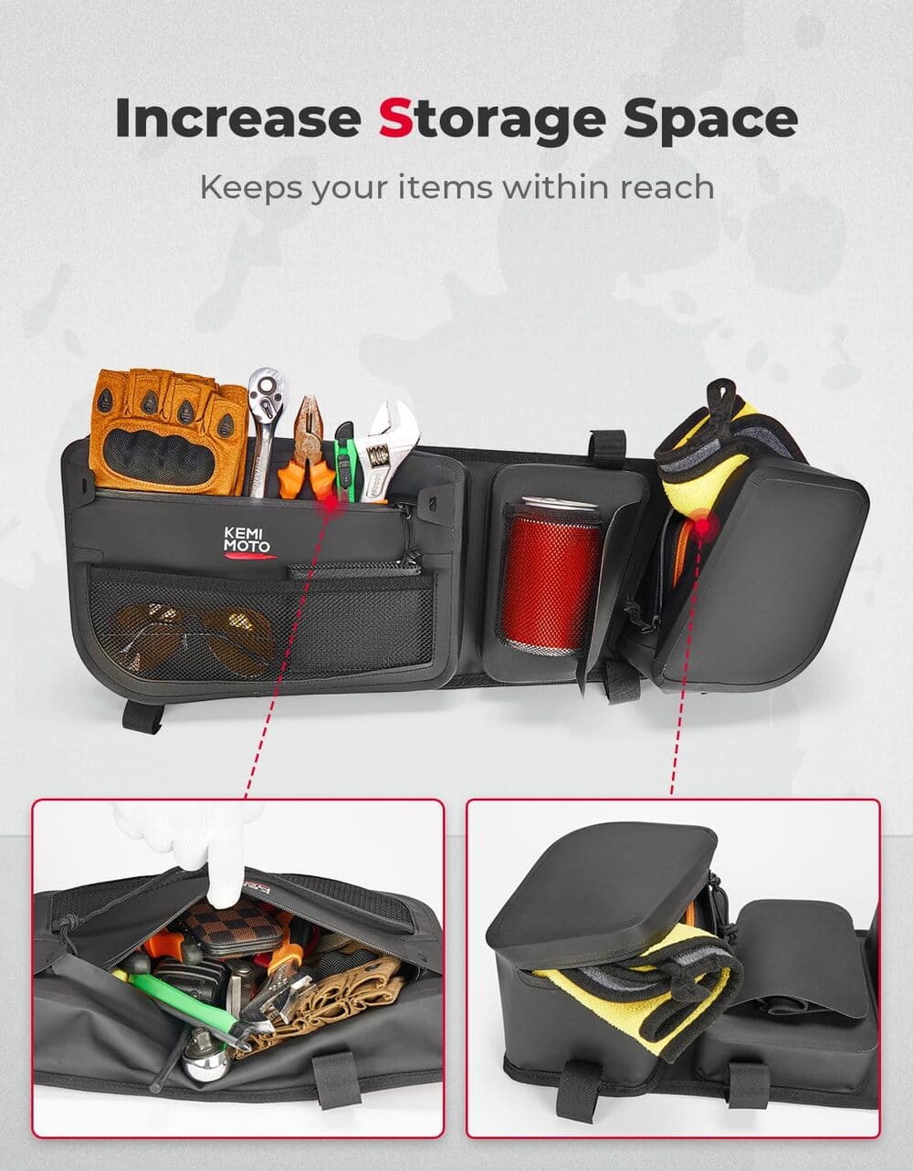 Kemimoto Can-Am Maverick X3/MAX Water-Repellent Door Bags