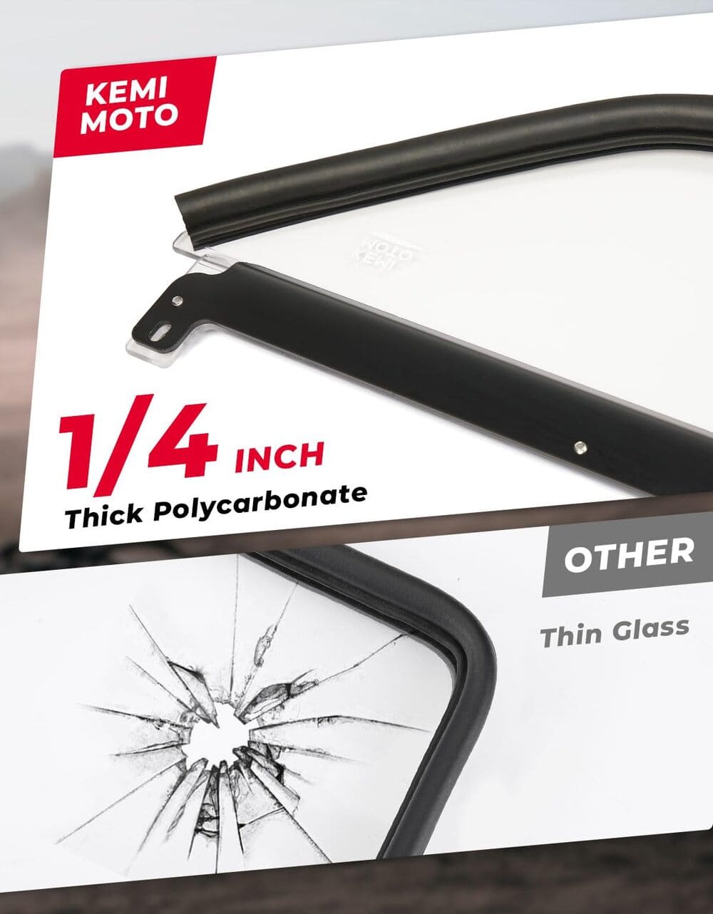 Kemimoto Can-Am Maverick X3/Max Upgraded Flip Windshield