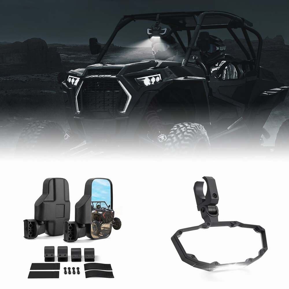 Kemimoto UTV 1.75"/2" Side View Mirrors & Center Mirror