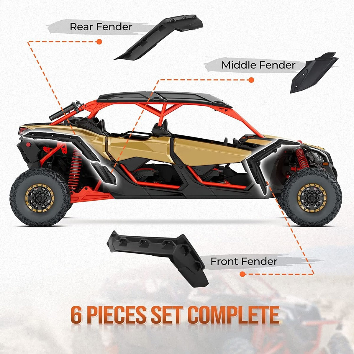 Kemimoto Can-Am Maverick X3 / X3 Max Fender Flares & Side mirrors & Door Bags