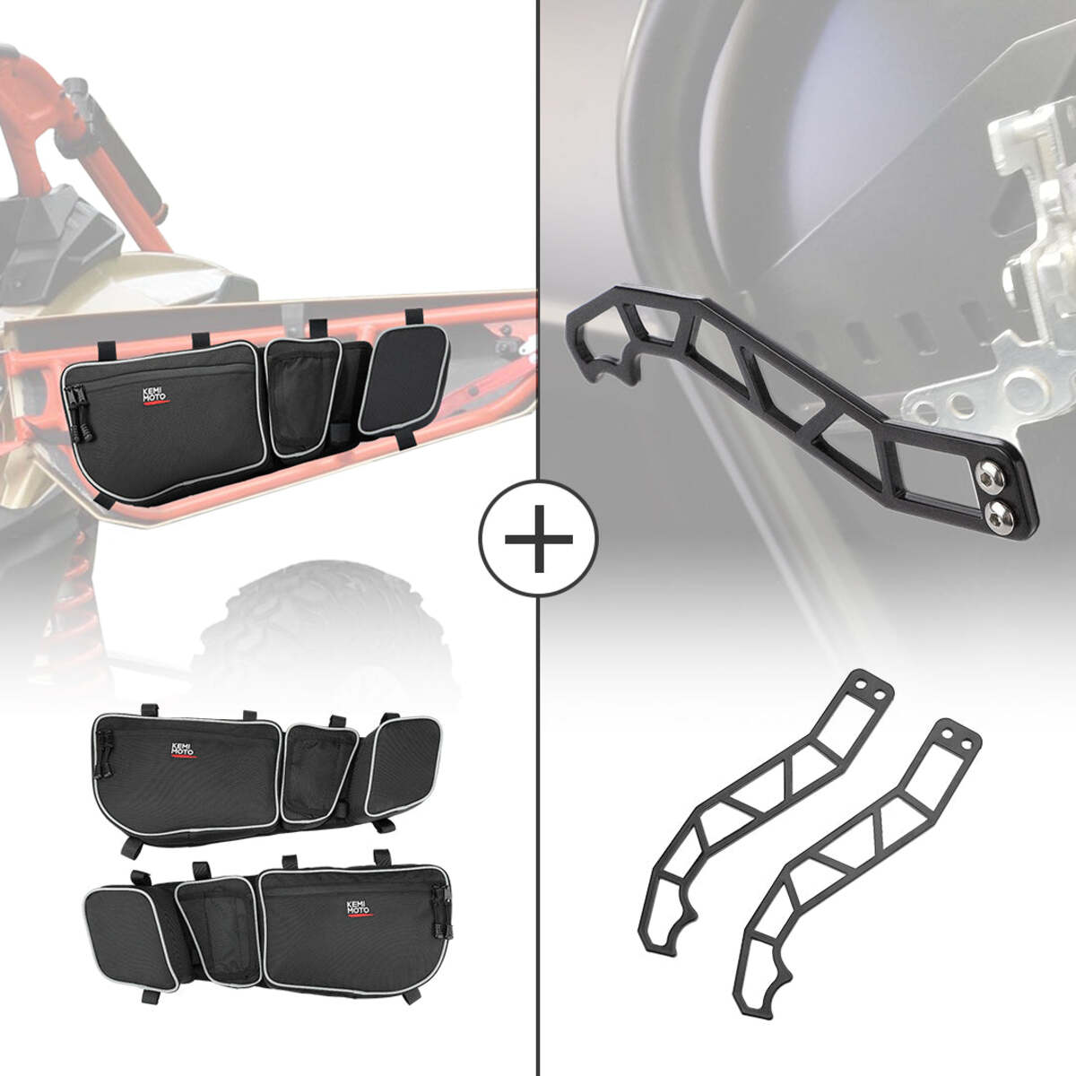 Kemimoto Can-Am Maverick X3 / X3 Max Front Door Bags & Door Handle
