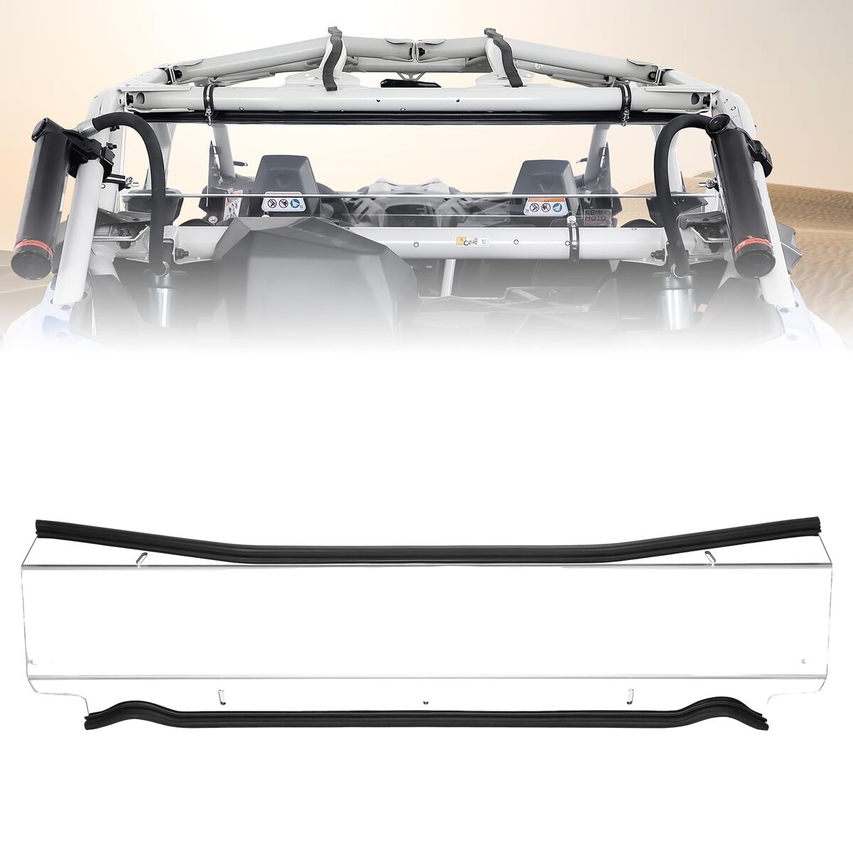 Kemimoto Can-Am Maverick X3/ X3 Max Upgraded Sealing Rear Windshield