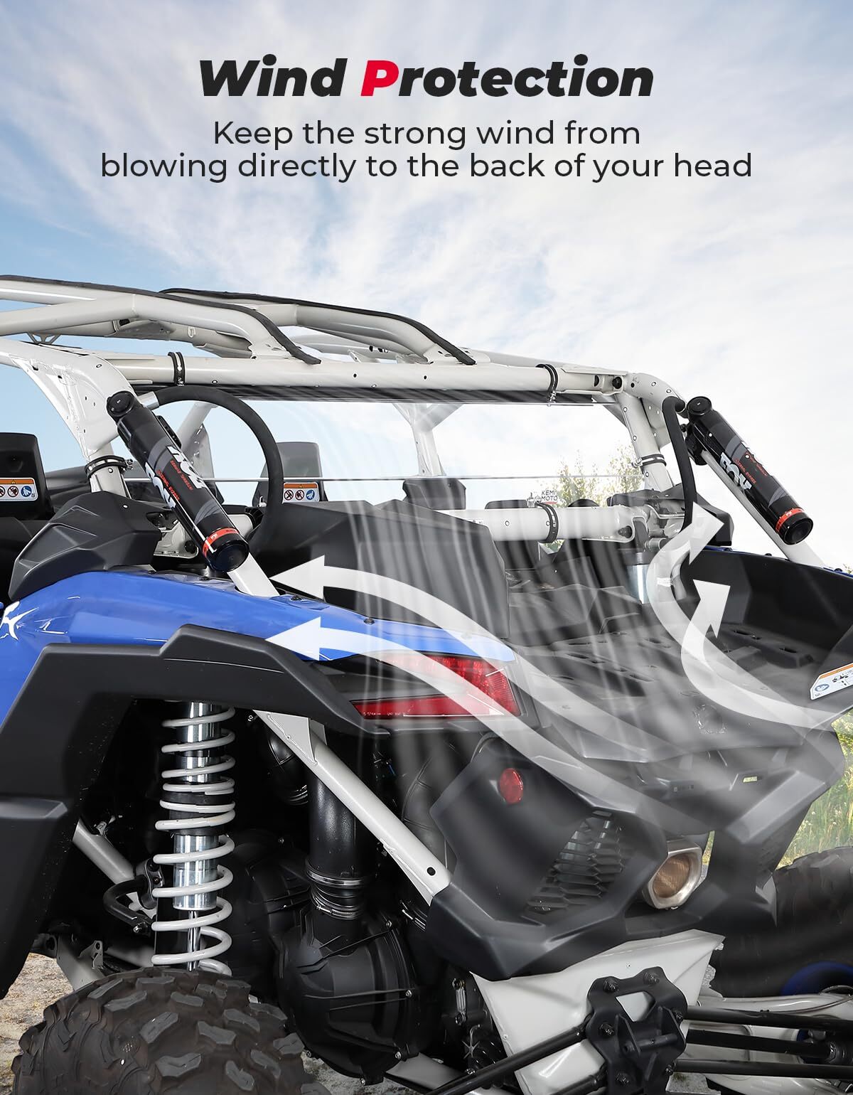 Kemimoto Can-Am Maverick X3/ X3 Max Upgraded Sealing Rear Windshield