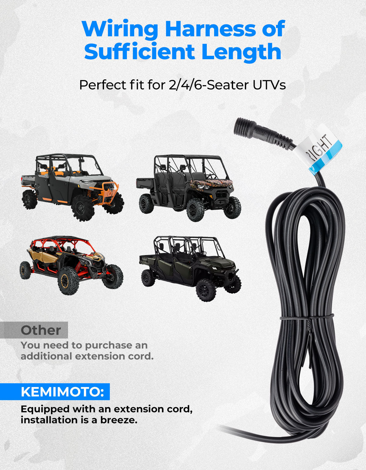 Kemimoto Universal UTV Plug & Play Turn Signal Kit