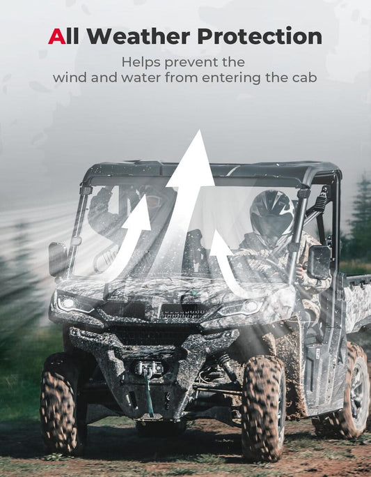 Kemimoto CF Moto UForce 1000 Airflow Sliding Vented Front Windshield