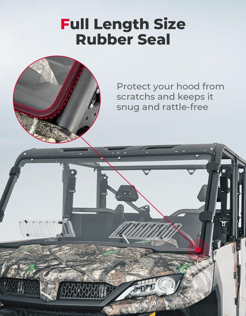 Kemimoto CF Moto UForce 1000 Airflow Sliding Vented Front Windshield
