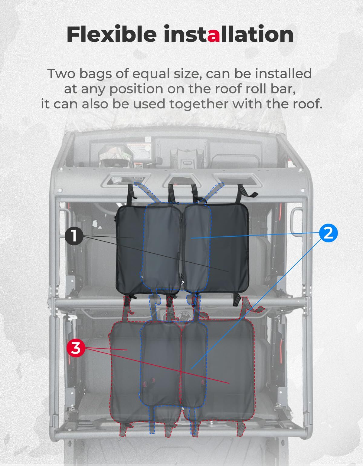 Kemimoto CF Moto UForce 1000 Overhead Storage Bags 2Pcs