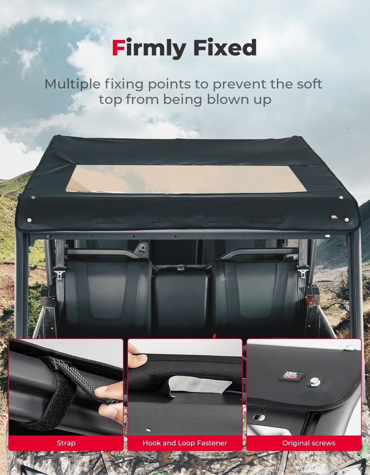 Kemimoto CF Moto UForce 1000 XL Canvas Tinted Waterproof Soft Roof