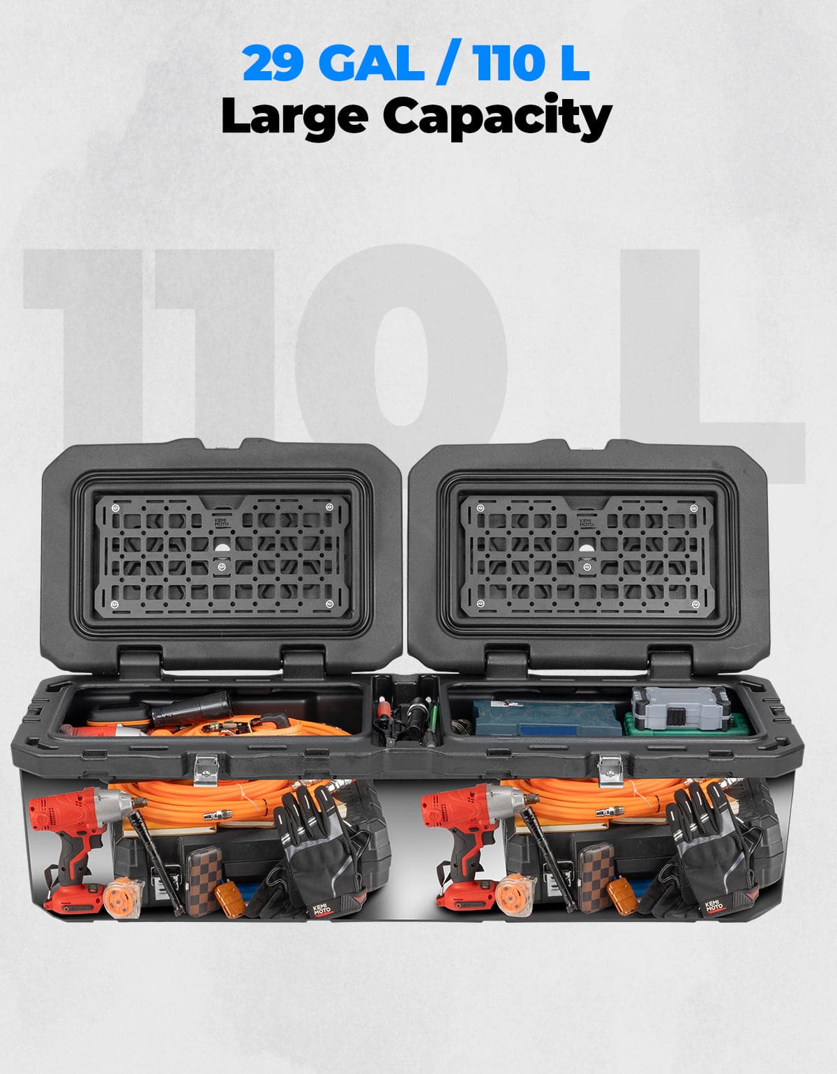 Kemimoto CF Moto UForce 110L/29Gal UTV Bed Storage Box