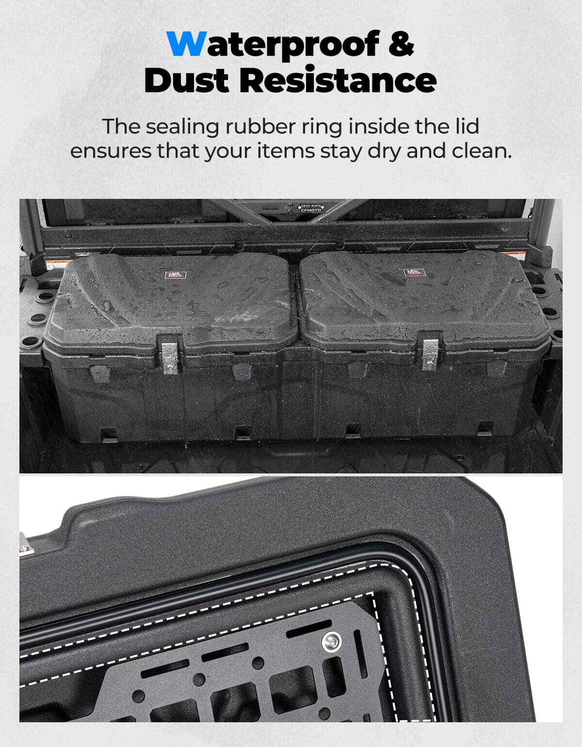 Kemimoto CF Moto UForce 110L/29Gal UTV Bed Storage Box