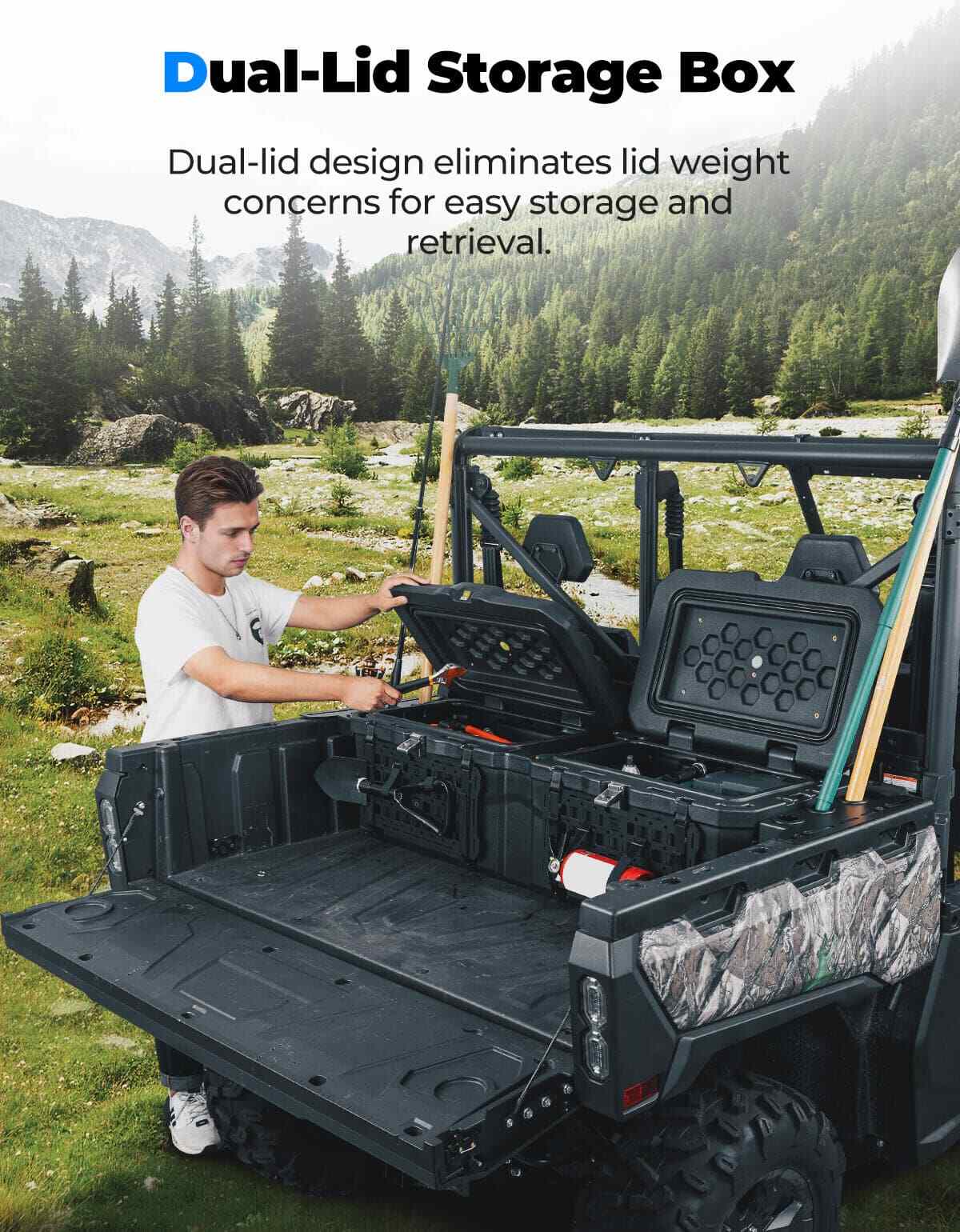 Kemimoto CF Moto UForce 110L/29Gal UTV Bed Storage Box
